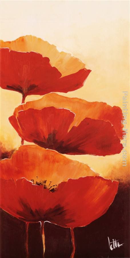 Three Red Poppies I painting - 2011 Three Red Poppies I art painting